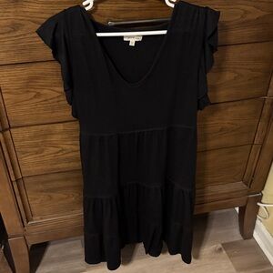 Max Studio black tiered dress